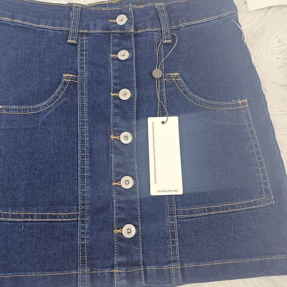 NWT ADRIANO GOLDSCHMIED Sz12Y GIRL'S THE COLETTE BUTTON FRONT STRETCH DENIM SKIR - Picture 2 of 5